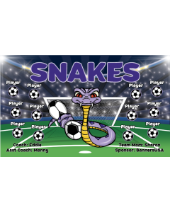 Snakes Soccer 13oz Vinyl Team Banner DIY Live Designer