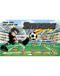 Strikers Soccer 13oz Vinyl Team Banner DIY Live Designer