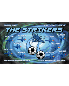 Strikers Soccer 13oz Vinyl Team Banner DIY Live Designer