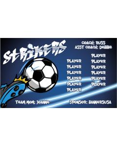 Strikers Soccer 13oz Vinyl Team Banner DIY Live Designer