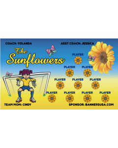 Sunflowers Soccer 13oz Vinyl Team Banner DIY Live Designer