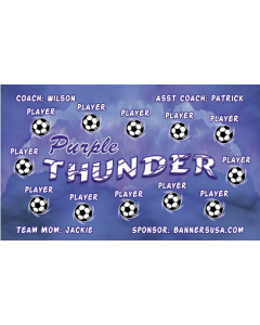 Purple Thunder Soccer 13oz Vinyl Team Banner DIY Live Designer