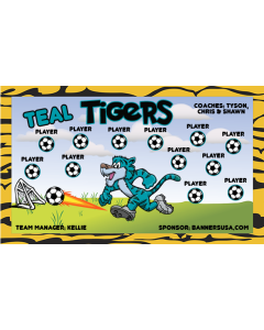 Teal Tigers Soccer 13oz Vinyl Team Banner DIY Live Designer