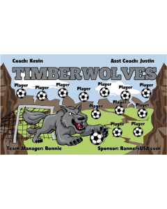 Timberwolves Soccer 13oz Vinyl Team Banner DIY Live Designer