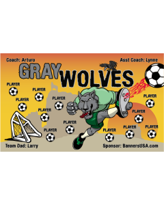 Gray Wolves Soccer 13oz Vinyl Team Banner DIY Live Designer