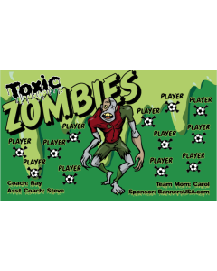 Toxic Zombies Soccer 13oz Vinyl Team Banner DIY Live Designer