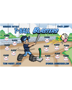 T-Ball Blasters Baseball Vinyl Team Banner Live Designer