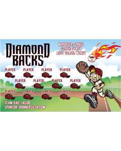 Diamond Backs Baseball 13oz Vinyl Team Banner DIY Live Designer