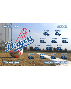 Dodgers Baseball 13oz Vinyl Team Banner DIY Live Designer