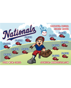 Nationals Baseball 13oz Vinyl Team Banner DIY Live Designer