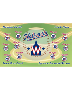 Nationals Baseball 13oz Vinyl Team Banner DIY Live Designer