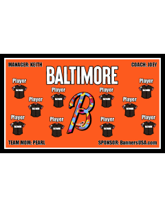 Orioles City Connect Baseball 13oz Vinyl Team Banner DIY Live Designer