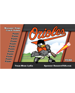 Orioles Baseball 13oz Vinyl Team Banner DIY Live Designer