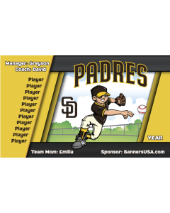 Padres Baseball 13oz Vinyl Team Banner DIY Live Designer