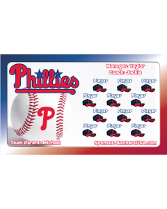 Phillies Baseball 13oz Vinyl Team Banner DIY Live Designer