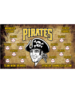 Pirates Retro Baseball 13oz Vinyl Team Banner DIY Live Designer