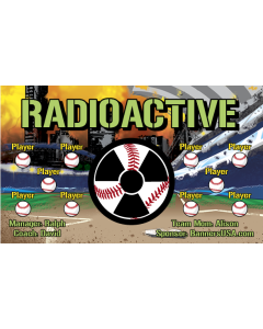Radioactive Baseball 13oz Vinyl Team Banner DIY Live Designer