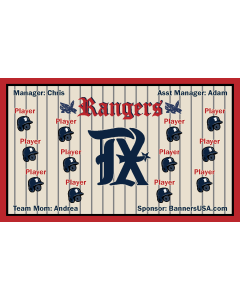 Rangers City Connect Baseball 13oz Vinyl Team Banner DIY Live Designer