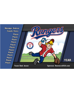 Rangers Baseball 13oz Vinyl Team Banner DIY Live Designer