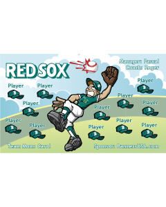 Red Sox City Connect Baseball 13oz Vinyl Team Banner DIY Live Designer
