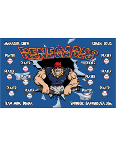 Renegades Baseball 13oz Vinyl Team Banner DIY Live Designer