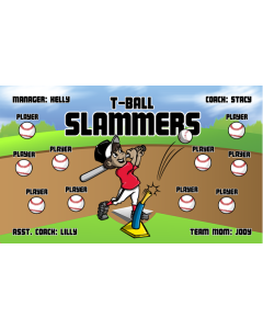 T-Ball Slammers Baseball 13oz Vinyl Team Banner DIY Live Designer