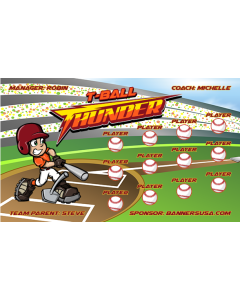 T-Ball Thunder Baseball 13oz Vinyl Team Banner DIY Live Designer