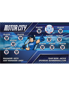 Tigers City Connect Baseball 13oz Vinyl Team Banner DIY Live Designer