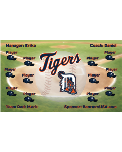 Tigers Baseball 13oz Vinyl Team Banner DIY Live Designer