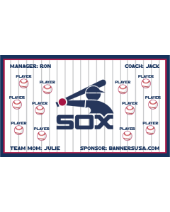 White Sox Baseball 13oz Vinyl Team Banner DIY Live Designer