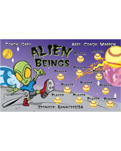 Alien Beings Softball Vinyl Team Banner Live Designer