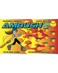 Ambush Softball Vinyl Team Banner Live Designer
