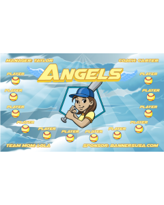 Angels Softball Vinyl Team Banner Live Designer