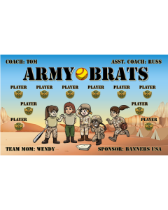 Army Brats Softball Vinyl Team Banner Live Designer