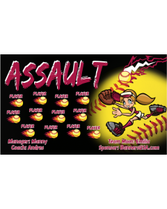 Assault Softball Vinyl Team Banner Live Designer