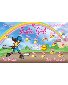The Barbie Girls Softball Vinyl Team Banner Live Designer