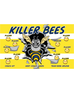 Killer Bees Softball Vinyl Team Banner Live Designer