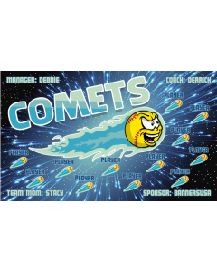 Comets Softball 13oz Vinyl Team Banner DIY Live Designer