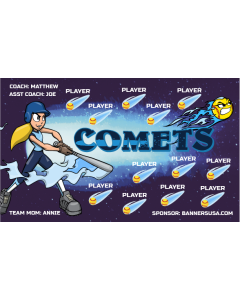 Comets Softball 13oz Vinyl Team Banner DIY Live Designer
