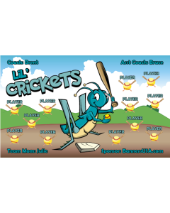 Lil' Crickets Softball 13oz Vinyl Team Banner DIY Live Designer