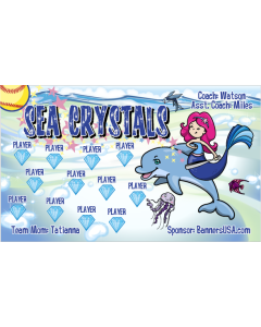 Sea Crystals Softball 13oz Vinyl Team Banner DIY Live Designer