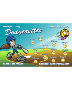 Dodgerettes Softball 13oz Vinyl Team Banner DIY Live Designer