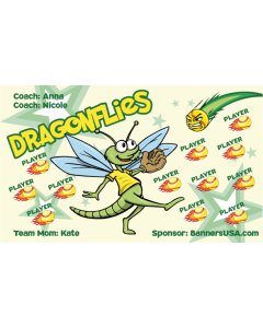 Dragonflies Softball 13oz Vinyl Team Banner DIY Live Designer