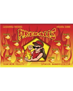 Fireballs Softball 13oz Vinyl Team Banner DIY Live Designer