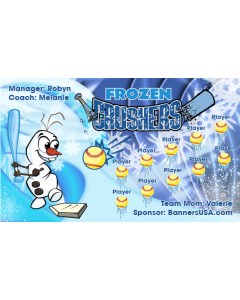 Frozen Crushers Softball 13oz Vinyl Team Banner DIY Live Designer
