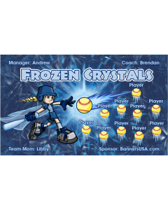 Frozen Crystals Softball 13oz Vinyl Team Banner DIY Live Designer