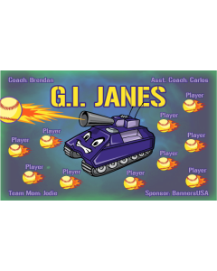 G.I. Janes Softball 13oz Vinyl Team Banner DIY Live Designer