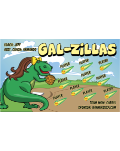 Gal-Zillas Softball 13oz Vinyl Team Banner DIY Live Designer