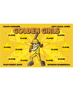 Golden Girls Softball 13oz Vinyl Team Banner DIY Live Designer