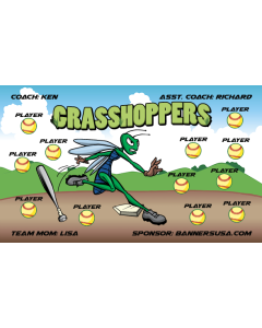 Grasshoppers Softball 13oz Vinyl Team Banner DIY Live Designer